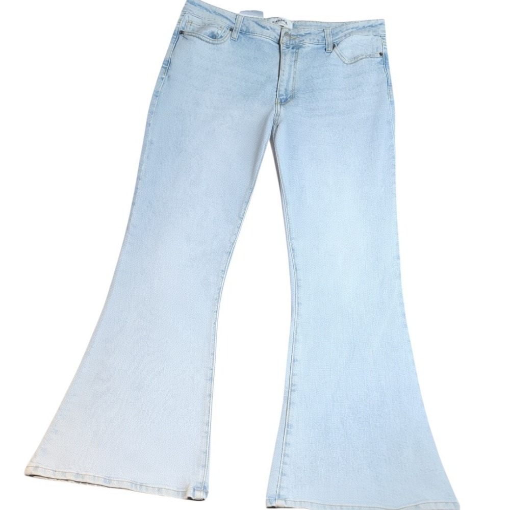 RSQ Womens Low Rise Flare Jeans Size 31 Medium Wash Stretch Denim Pants 34x32